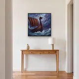 Dragon-Prow Longship on Stormy Seas – Hallway