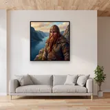 Braided Beard Warrior at Fjord – displayed in a living room