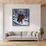 Shield Maiden Snowy Forest – displayed in a living room