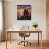 Viking Couple at Sunrise on the Cliff – Office