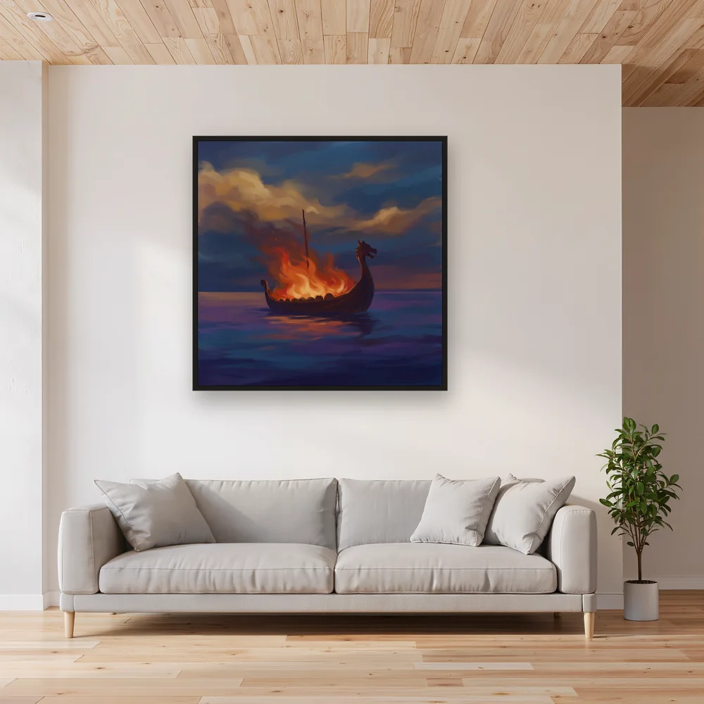 Viking Funeral Boat at Dusk – Living room