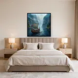 Vikings Rowing Through Misty Fjord – Bedroom