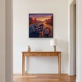 Classic Chopper on a Desert Road at Sunset – Hallway