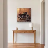 Vintage Cafe Racer Against Brick Wall – Hallway