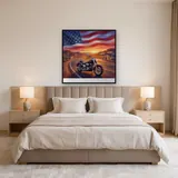 Route 66 Motorcycle Flag Sky – Bedroom