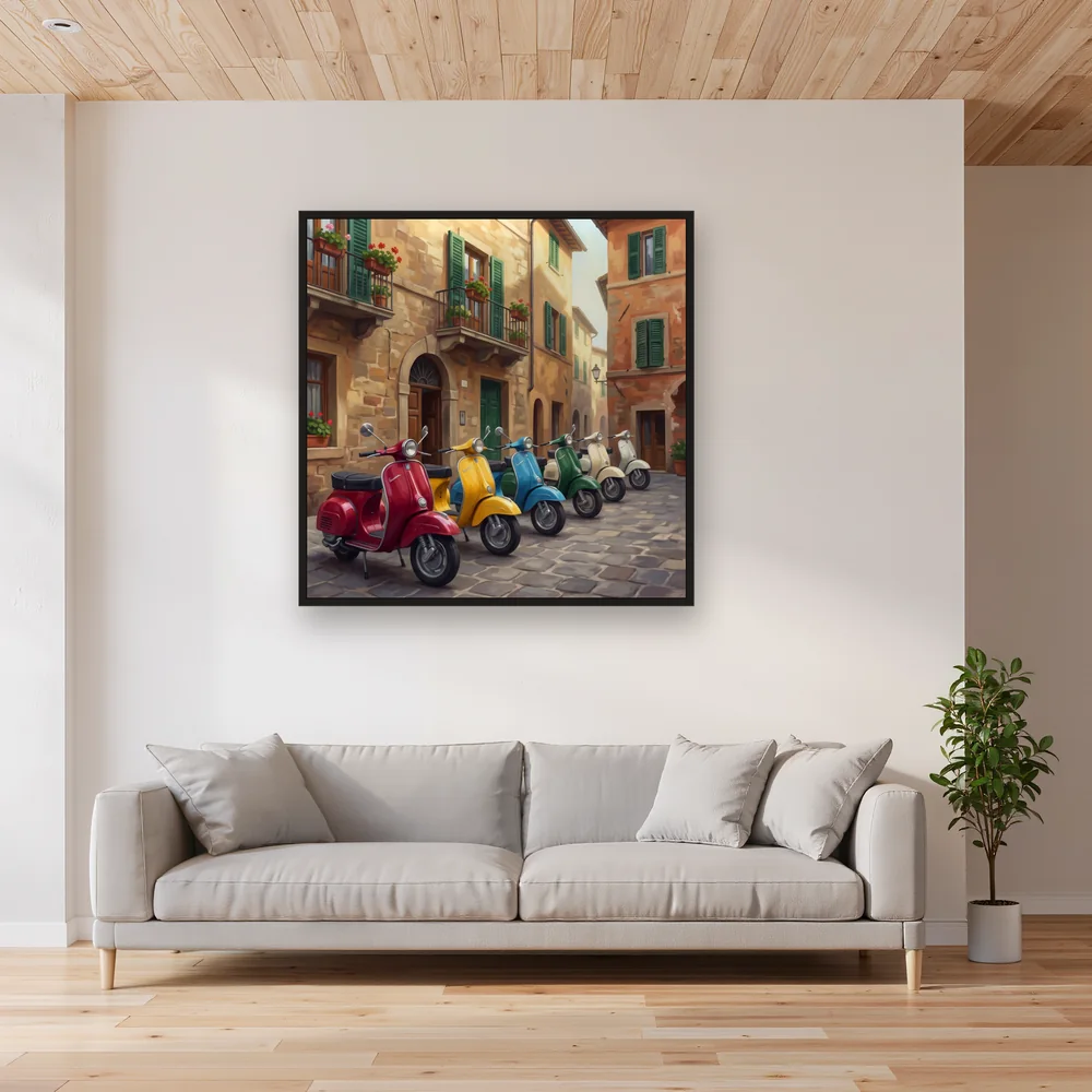 Vintage Scooters in Italian Street – Living room