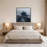 Touring Motorcycle on a Foggy Bridge – Bedroom