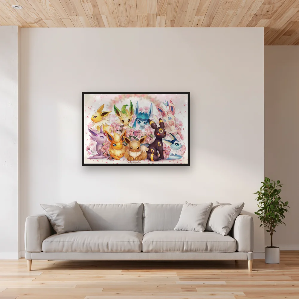 Diamond Painting Pokémon Le Jardin Fleuri des Évolitions – Salon