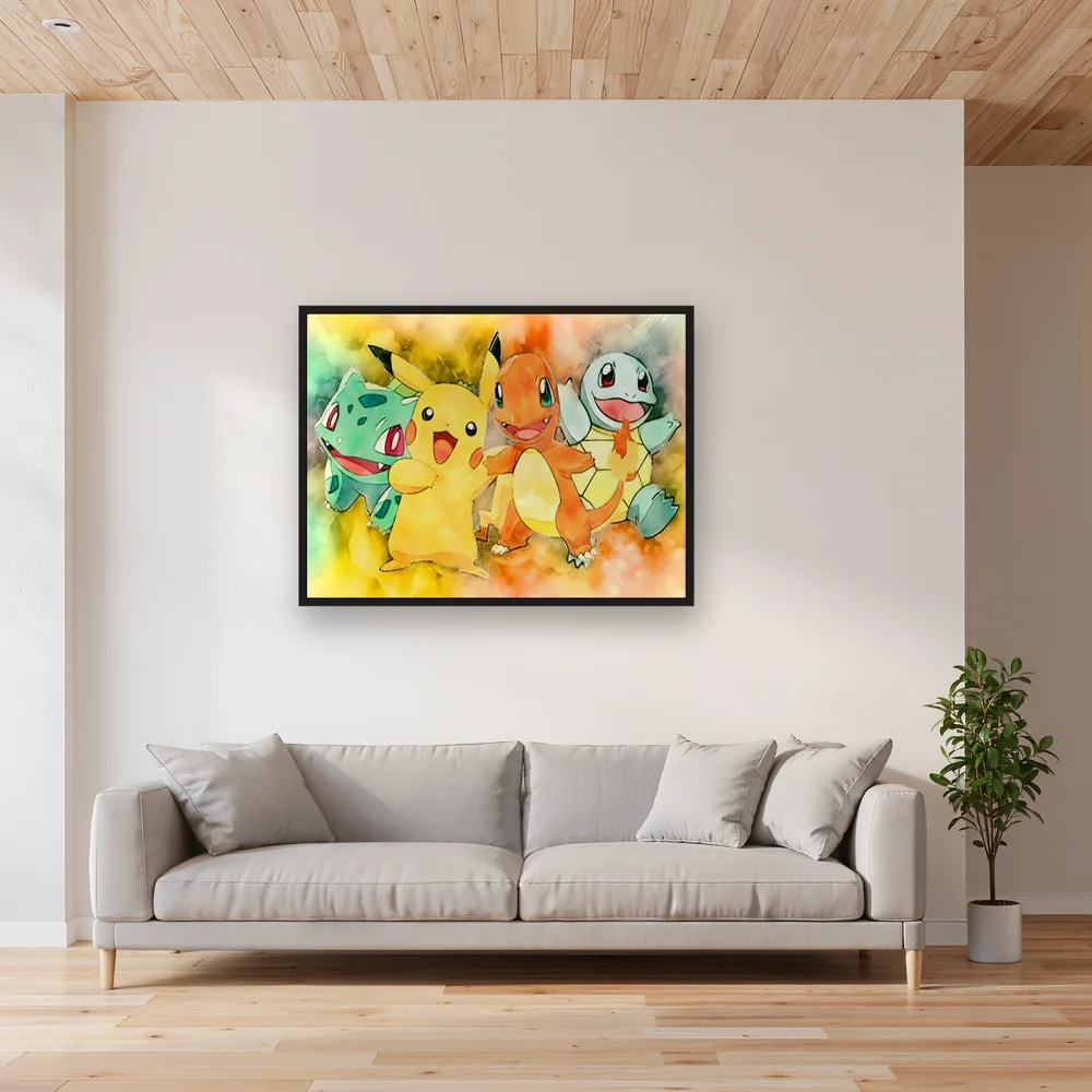 Diamond Painting Pokémon Le Quatuor de Kanto Aquarelle – Salon
