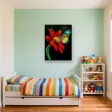 Butterfly: Radiance on a Red Flower – Kids room