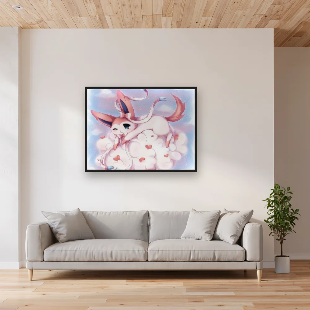 Diamond Painting Pokémon De Zoete Droom van Sylveon – Woonkamer