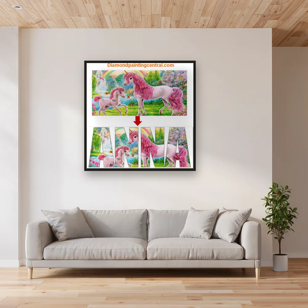 Diamond painting personnalisé avec Prénom – Salon