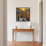 Diamond Painting Vicolo con Case Colorate – Ingresso