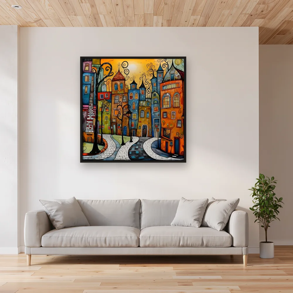 Diamond Painting Vicolo con Case Colorate – Soggiorno