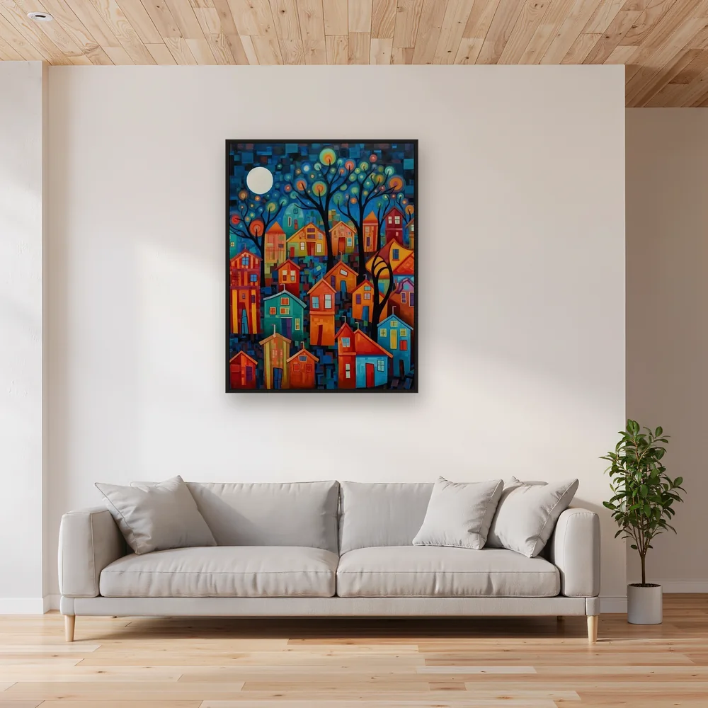 Diamond Painting Villaggio sotto la Luna Piena – Soggiorno