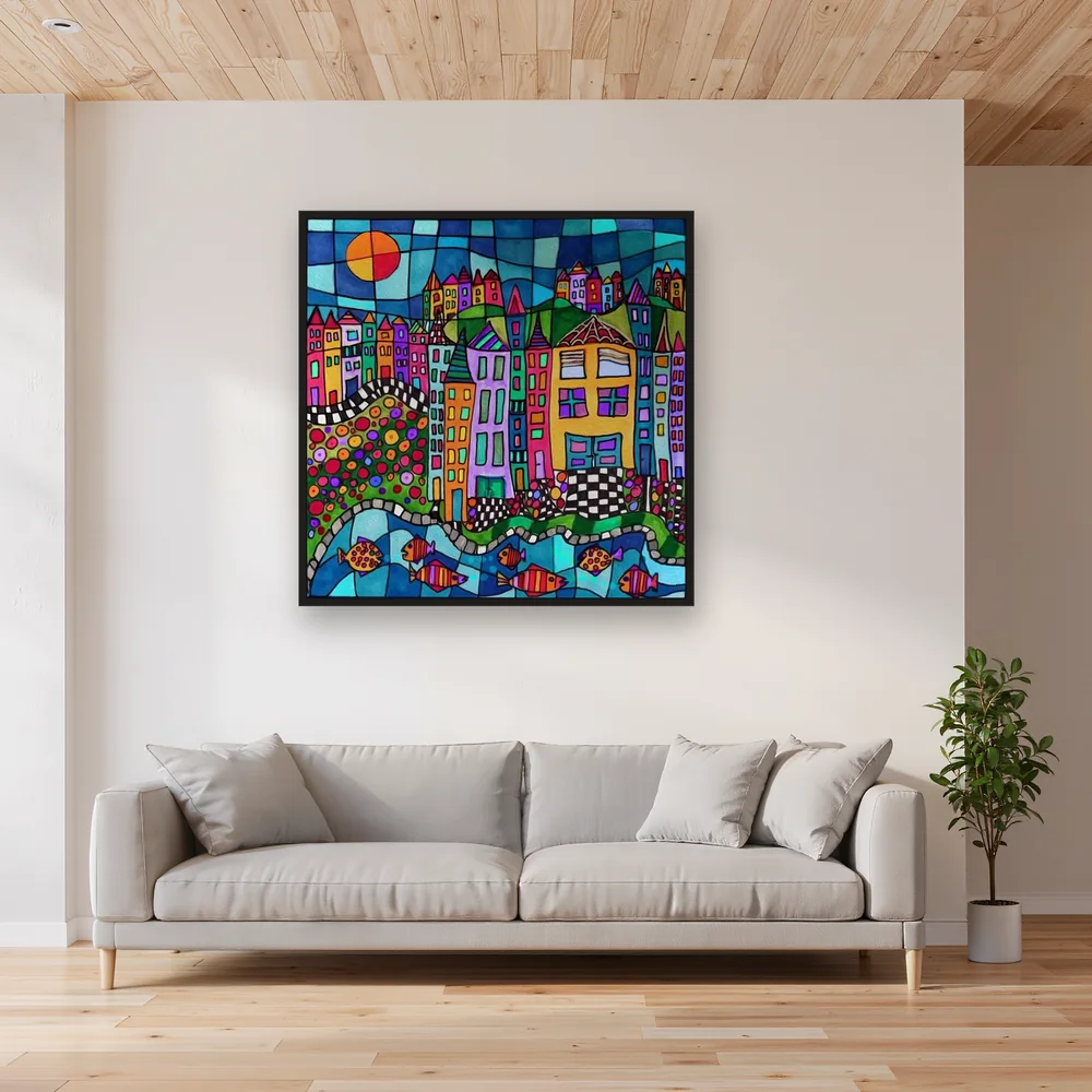 Diamond Painting Città Vetrata con Pesci – Soggiorno