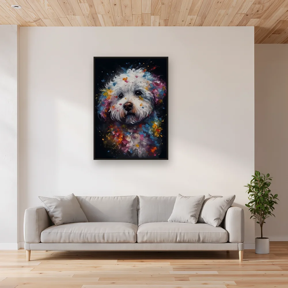 Malteser Aquarell Diamond Painting – Wohnzimmer