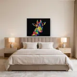 Multicolour Pop Art Giraffe – Bedroom