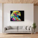 Diamond schilderij Veelkleurige Pop Art Adelaar – Woonkamer