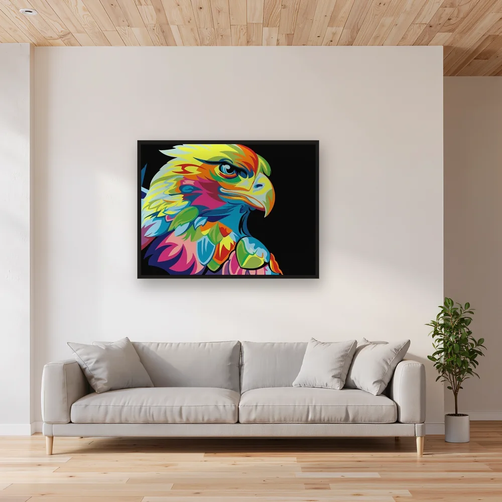 Diamond schilderij Veelkleurige Pop Art Adelaar – Woonkamer