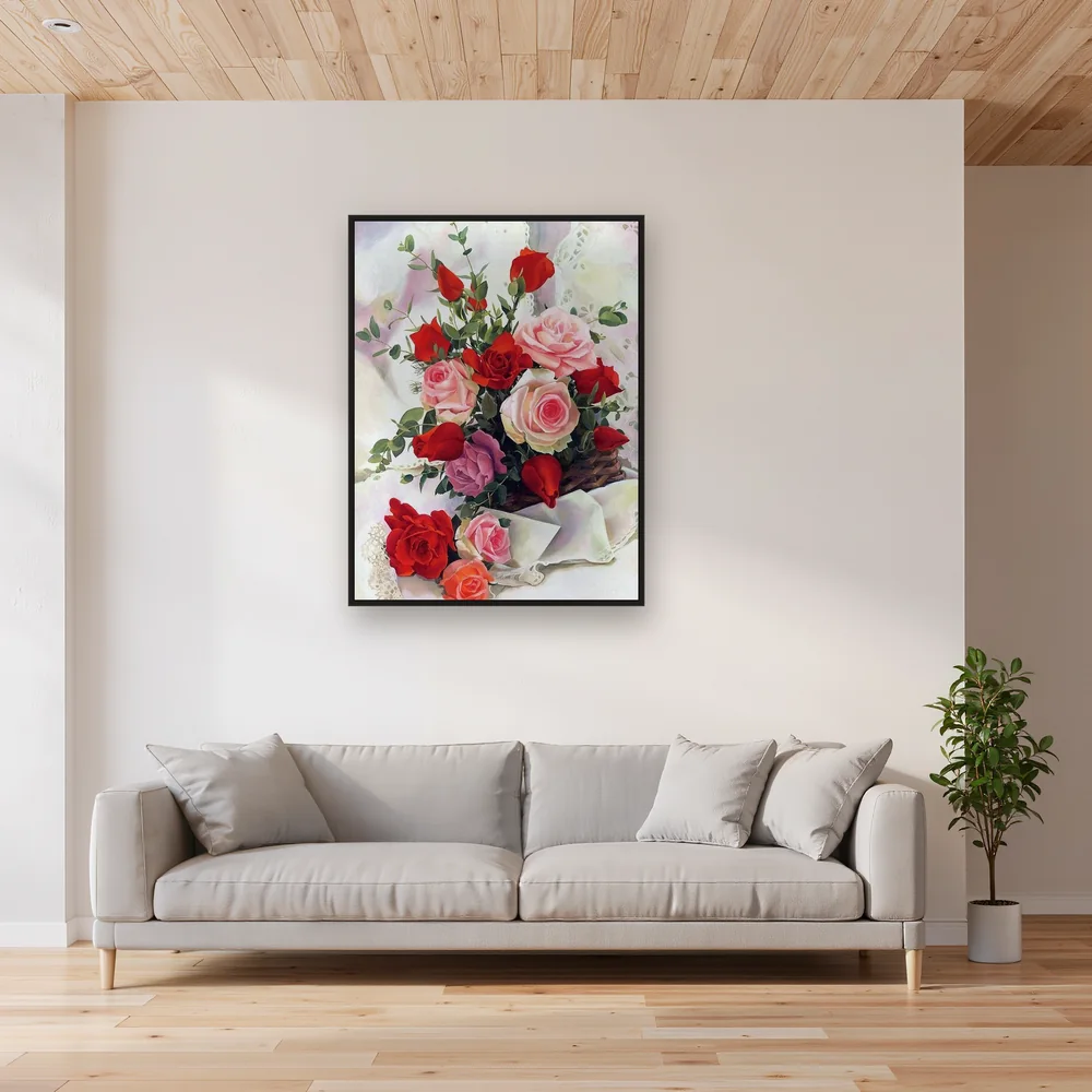 Diamond Painting Bouquet de Roses Rouges et Roses – Salon