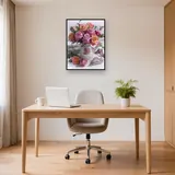 Diamond Painting Roses Pastel dans un Arrosoir Vintage – Bureau