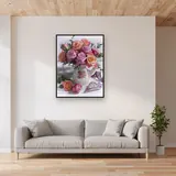 Diamond Painting Roses Pastel dans un Arrosoir Vintage – Salon