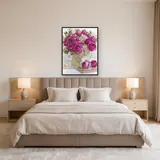 Diamond Painting Roses Fuchsia dans un Vase Fleuri – Chambre