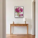 Diamond Painting Roses Fuchsia dans un Vase Fleuri – Entrée