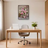 Diamond Painting Pivoines Roses dans un Vase Doré – Bureau