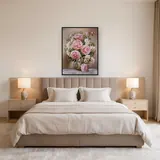 Diamond Painting Pivoines Roses dans un Vase Doré – Chambre