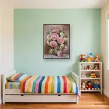 Diamond Painting Pivoines Roses dans un Vase Doré – Enfant