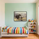 Elephant Family in the Savannah – Kids room