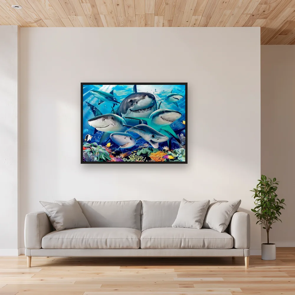 The Smiling Shark Family – Living room
