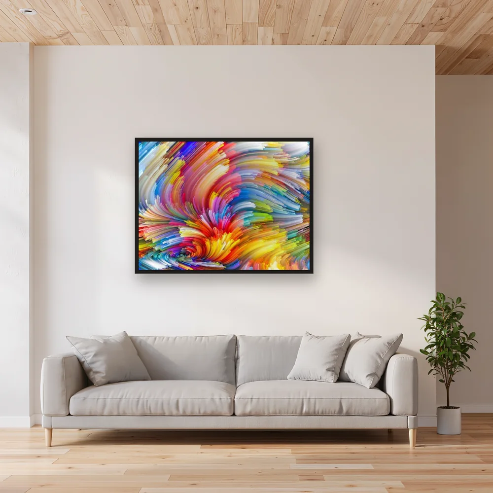 Pittura astratta con diamanti: il vortice colorato – Soggiorno