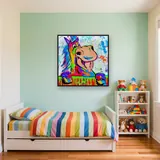 Pittura a diamante Cavallo pazzo pop art – Cameretta