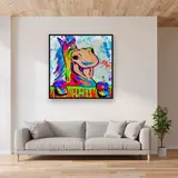 Pittura a diamante Cavallo pazzo pop art – in un soggiorno