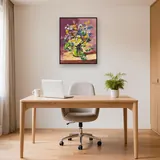 Diamond Painting Bouquet Expressionniste dans un Vase en Verre – Bureau