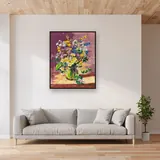 Diamond Painting Bouquet Expressionniste dans un Vase en Verre – Salon