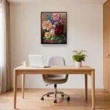 Diamond Painting Bouquet Majestueux de Roses dans un Vase Sculpté – Bureau