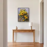 Diamond Painting Bouquet de Roses Jaunes dans un Vase Argenté – Entrée