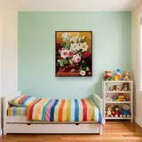 Diamond Painting Roses Roses et Lys Blancs dans un Vase Bronze – Enfant