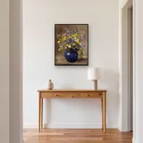 Diamond Painting Bouquet Champêtre dans un Vase en Céramique Bleue – Entrée