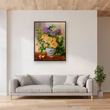 Pittura a diamante Fiori: Il bouquet caldo – Soggiorno