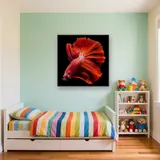 Intense Red Fighting Fish – Kids room