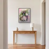 Pittura a diamante Fiori rosa e peonia Melanie – Ingresso