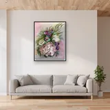 Pittura a diamante Fiori rosa e peonia Melanie – Soggiorno