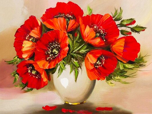 Aperçu du résultat final du diamond painting Dianopé Blumen.