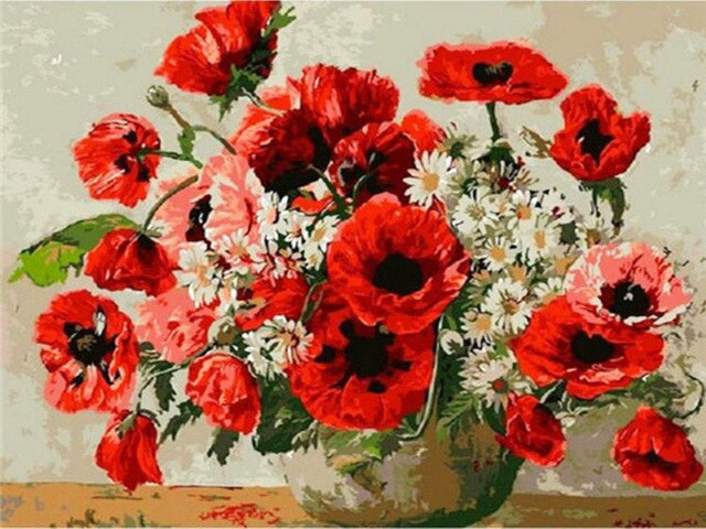 Aperçu du résultat final du diamond painting Lina Flowers.