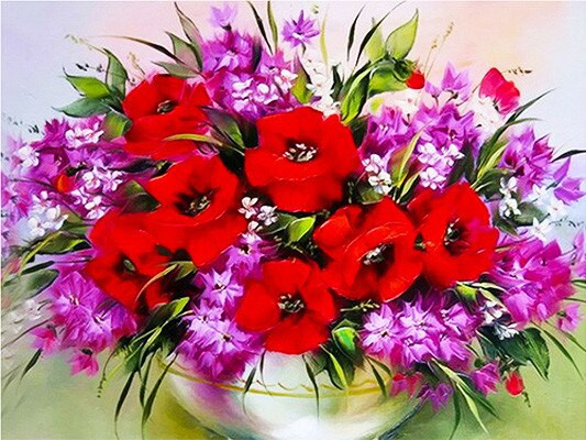 Aperçu du résultat final du diamond painting Stoboli-Blumen.